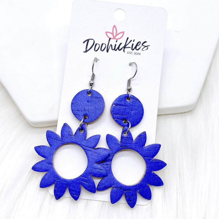 2.5" Daisy Piggyback Corkies (5 Colors) -Earrings-Earrings-Inspired by Justeen-Women's Clothing Boutique