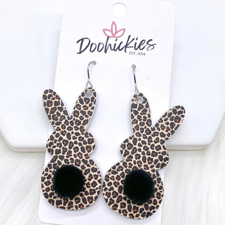 NEW Leopard Bunny Tail Acrylics -Easter Earrings-Inspired by Justeen-Women's Clothing Boutique