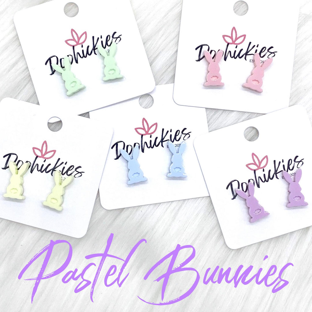 16mm Pastel Bunny Acrylic Studs - Easter Earrings-Earrings-Inspired by Justeen-Women's Clothing Boutique