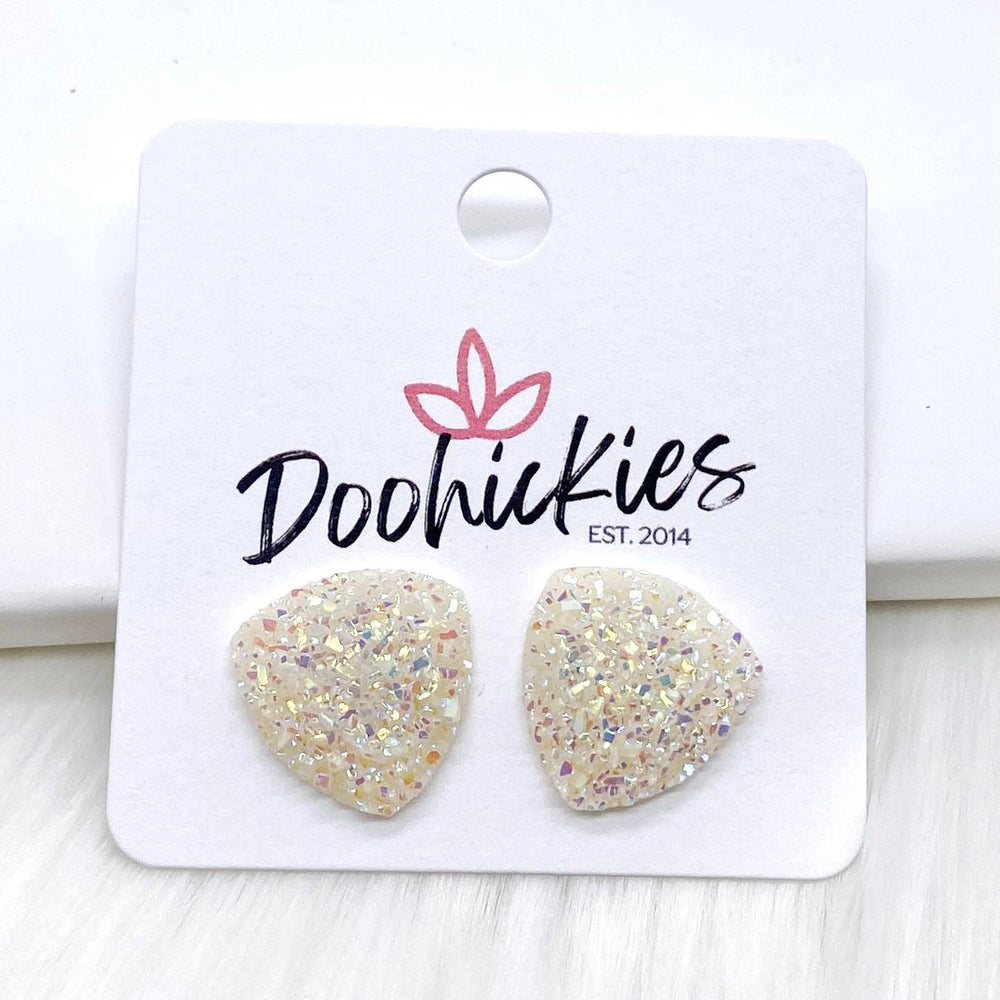 16mm Glittery Spring Triangles -Earrings-Earrings-Inspired by Justeen-Women's Clothing Boutique