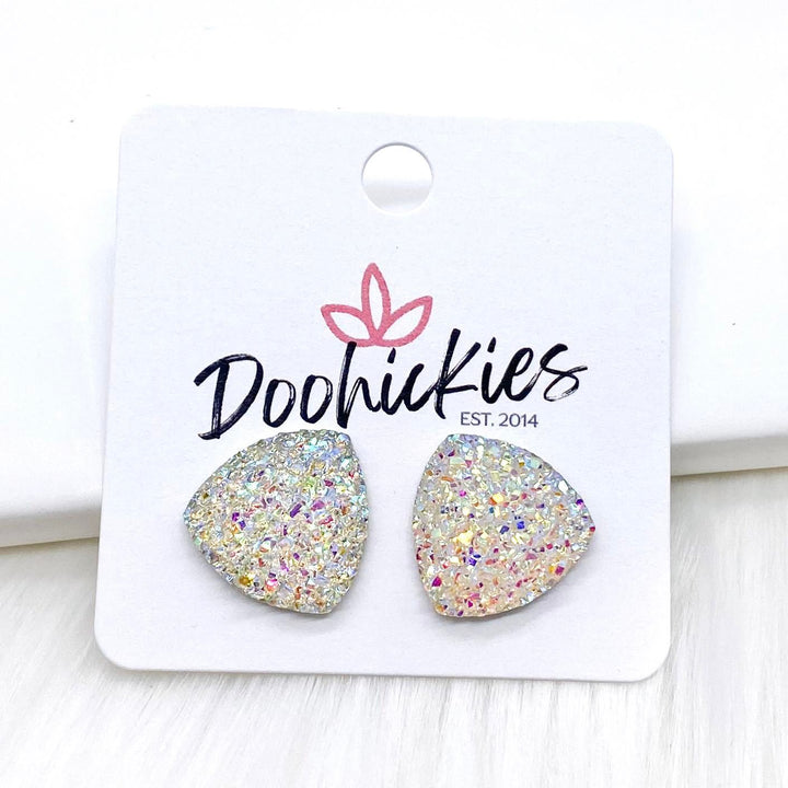 16mm Glittery Spring Triangles -Earrings-Earrings-Inspired by Justeen-Women's Clothing Boutique