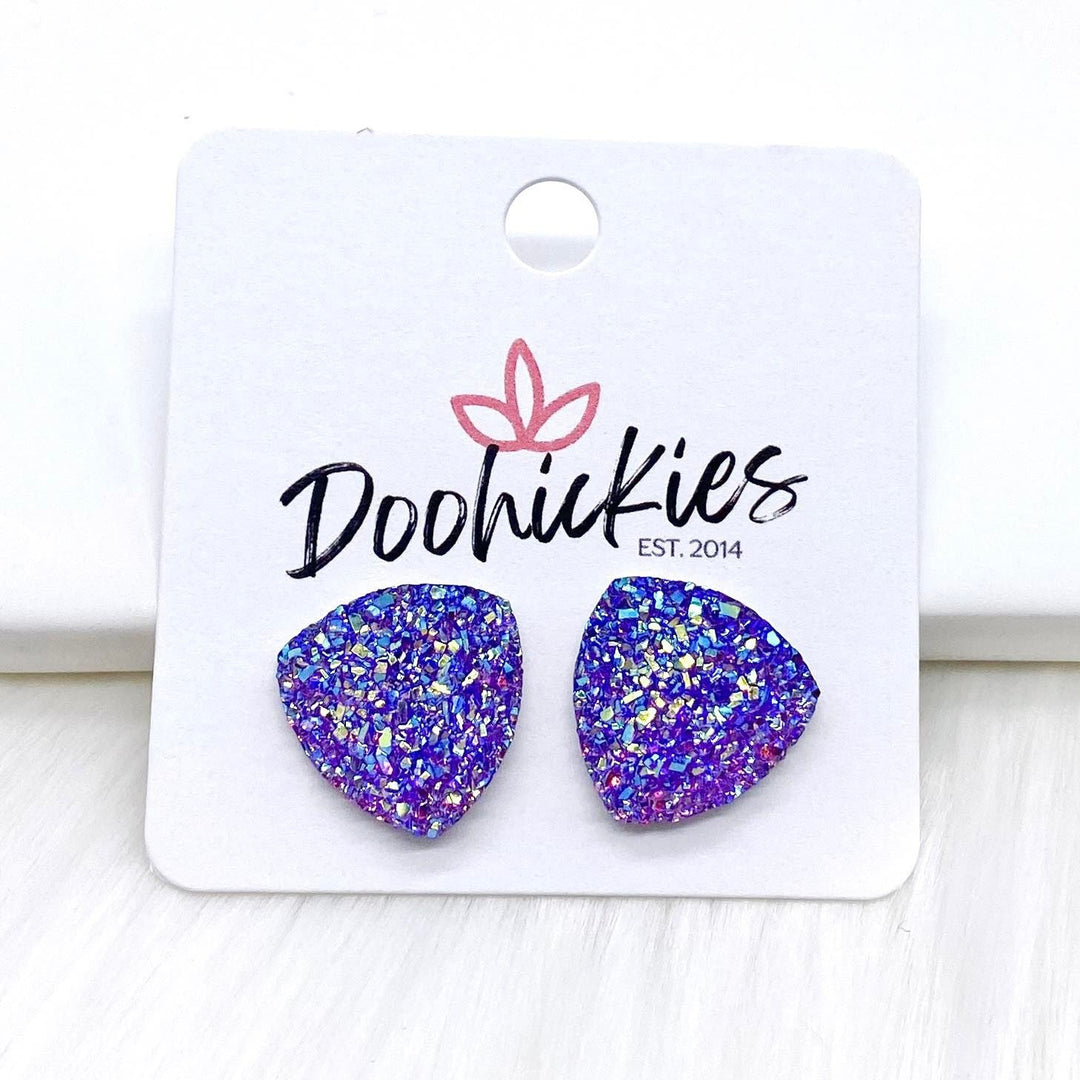 16mm Glittery Spring Triangles -Earrings-Earrings-Inspired by Justeen-Women's Clothing Boutique