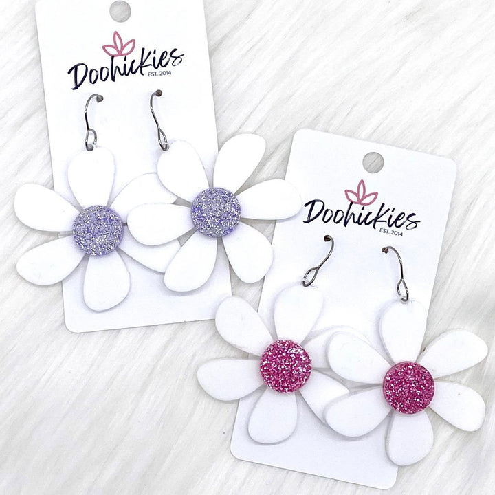 2" Groovy Daisy Acrylics - Earrings-Earrings-Inspired by Justeen-Women's Clothing Boutique