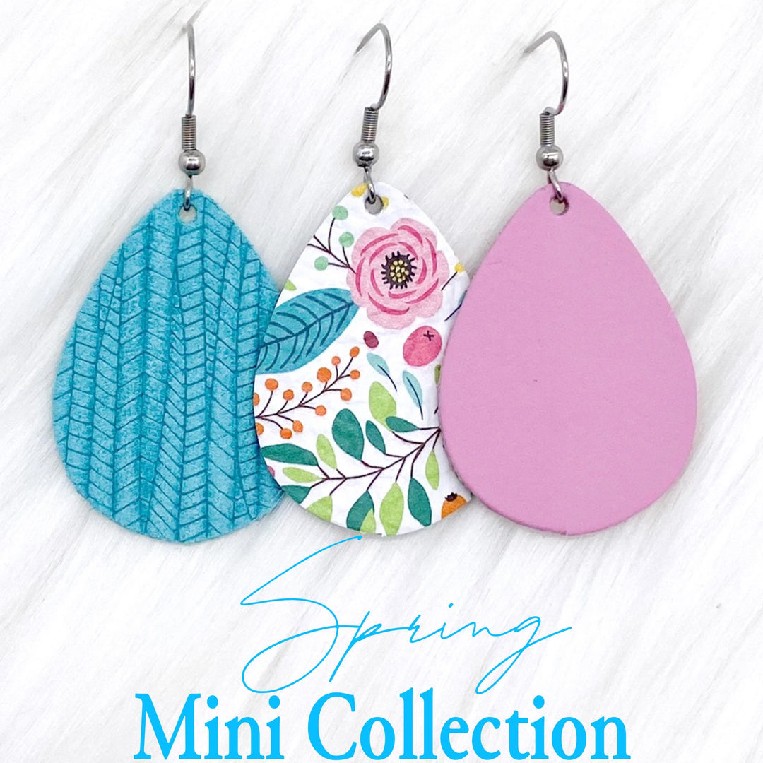 1.5" Spring Mini Collection (leather) -Earrings-Earrings-Inspired by Justeen-Women's Clothing Boutique