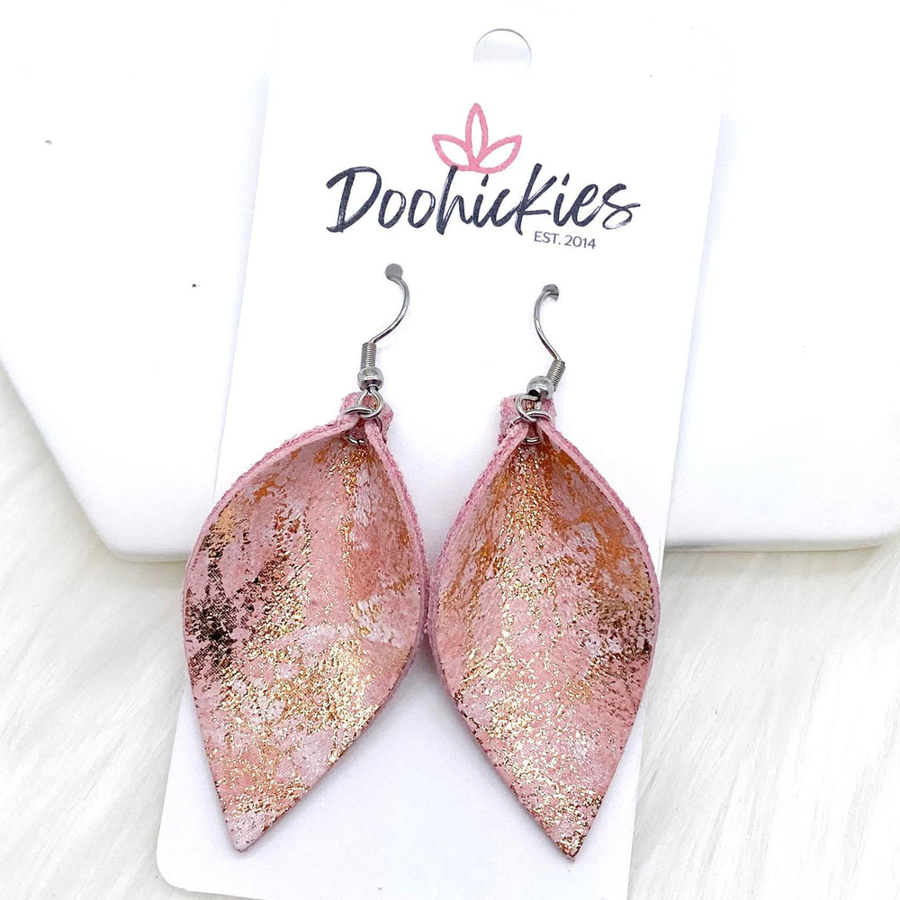 2" Shimmery Marble Small Petals -Earrings-Earrings-Inspired by Justeen-Women's Clothing Boutique