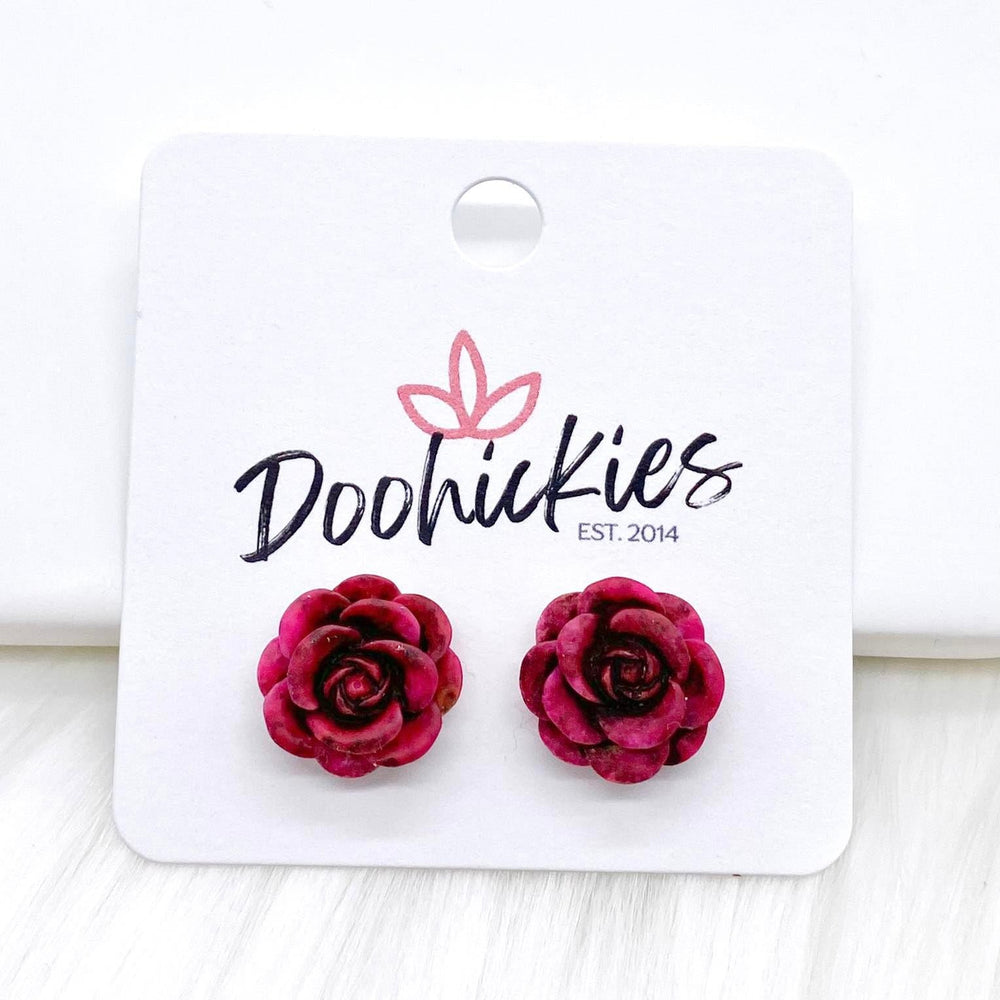 14mm Rose Singles -Earrings-Earrings-Inspired by Justeen-Women's Clothing Boutique