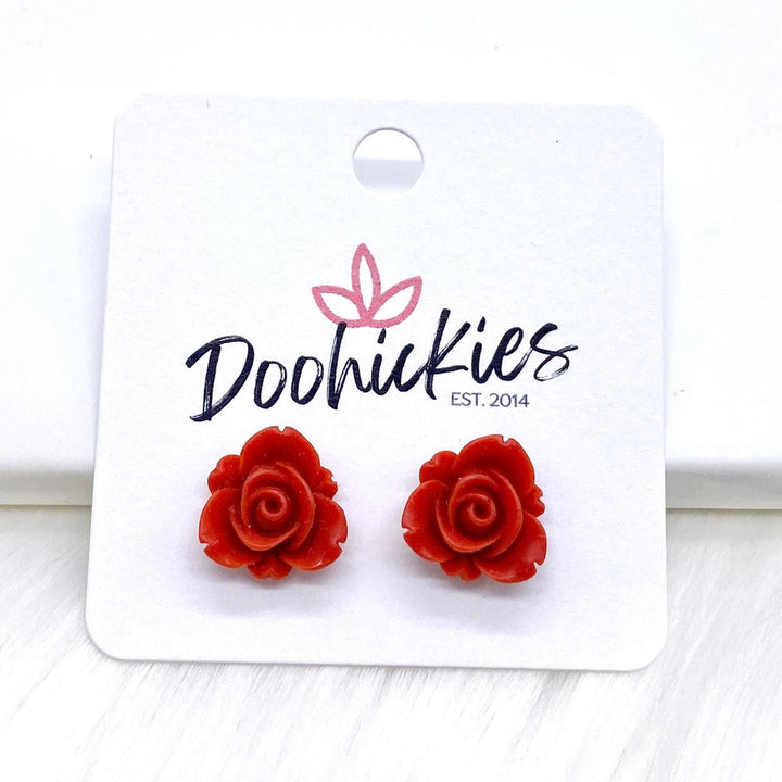 13mm Blooming Rose Singles -Earrings-Earrings-Inspired by Justeen-Women's Clothing Boutique