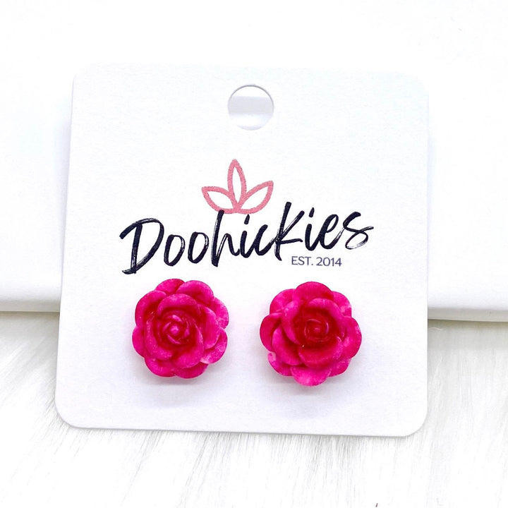 14mm Rose Singles -Earrings-Earrings-Inspired by Justeen-Women's Clothing Boutique