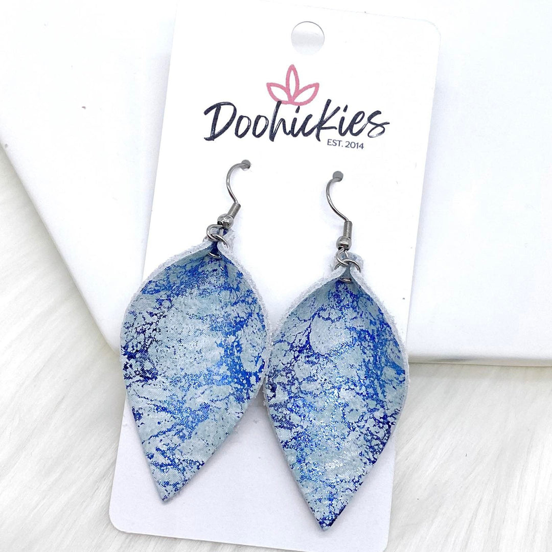 2" Shimmery Marble Small Petals -Earrings-Earrings-Inspired by Justeen-Women's Clothing Boutique