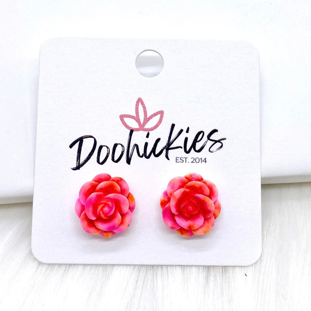 14mm Rose Singles -Earrings-Earrings-Inspired by Justeen-Women's Clothing Boutique