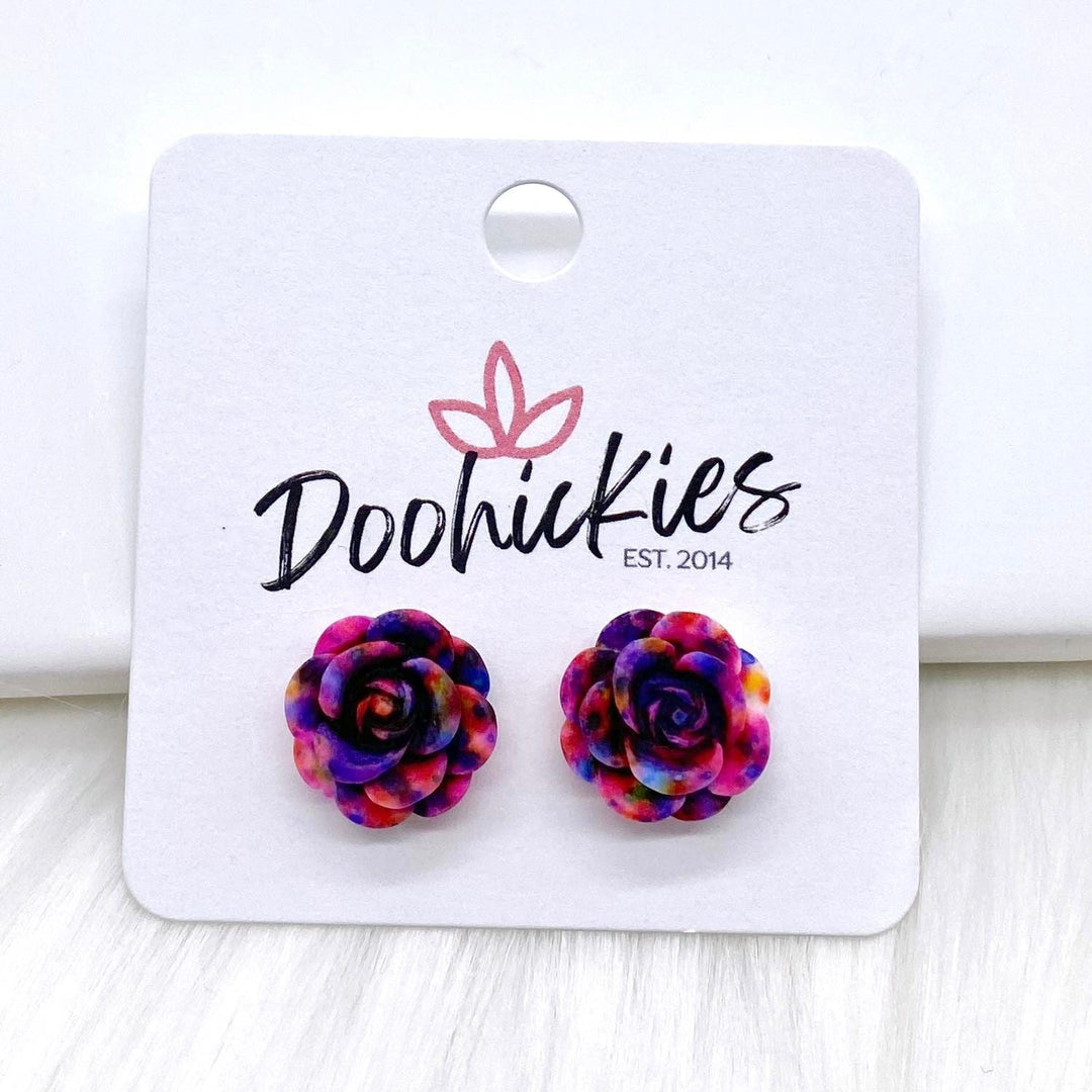 14mm Rose Singles -Earrings-Earrings-Inspired by Justeen-Women's Clothing Boutique