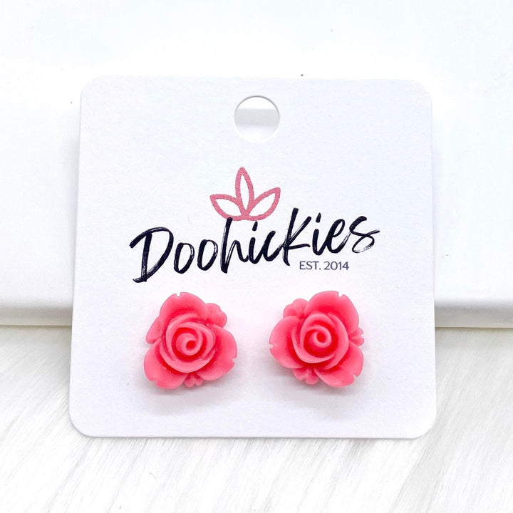 13mm Blooming Rose Singles -Earrings-Earrings-Inspired by Justeen-Women's Clothing Boutique