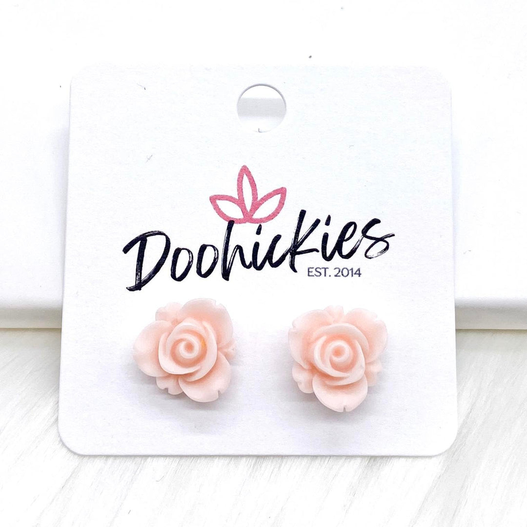 13mm Blooming Rose Singles -Earrings-Earrings-Inspired by Justeen-Women's Clothing Boutique