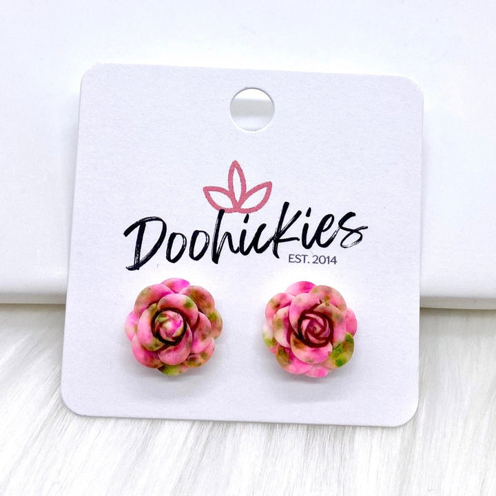 14mm Rose Singles -Earrings-Earrings-Inspired by Justeen-Women's Clothing Boutique