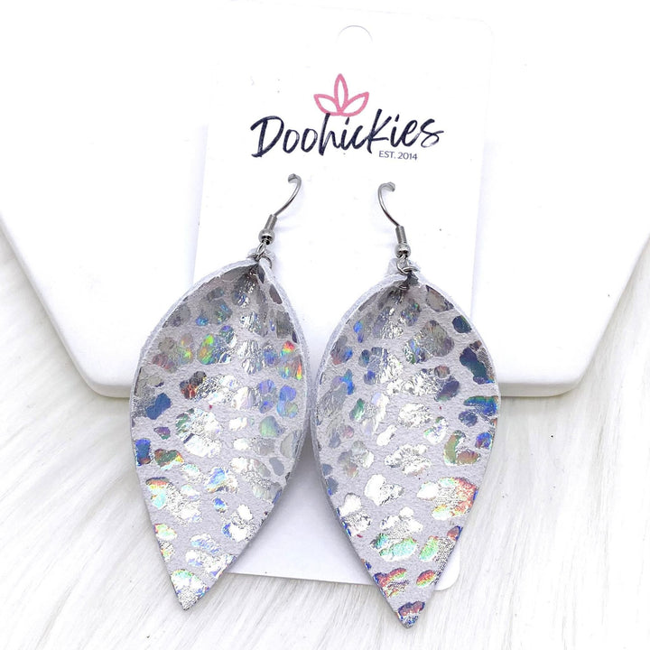 2.5" Metallic Valentine's Day Leopard Petals -Earrings-Inspired by Justeen-Women's Clothing Boutique