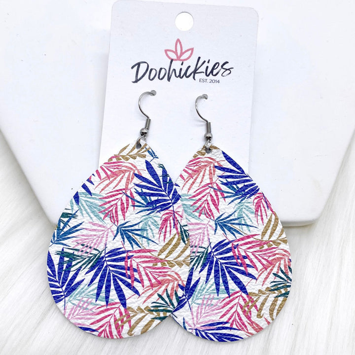 2.5" Blueberry Palm Mini Collection -Summer Earrings-Earrings-Inspired by Justeen-Women's Clothing Boutique