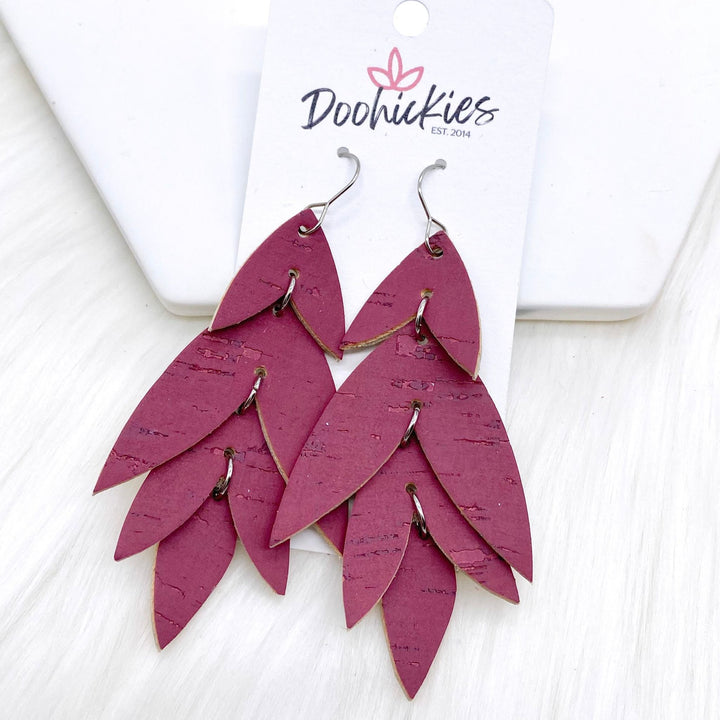 3" Blushing Beauty Lilli Belles - Cork Earrings-Earrings-Inspired by Justeen-Women's Clothing Boutique