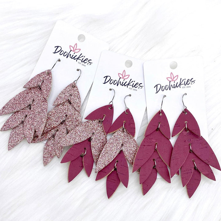 3" Blushing Beauty Lilli Belles - Cork Earrings-Earrings-Inspired by Justeen-Women's Clothing Boutique