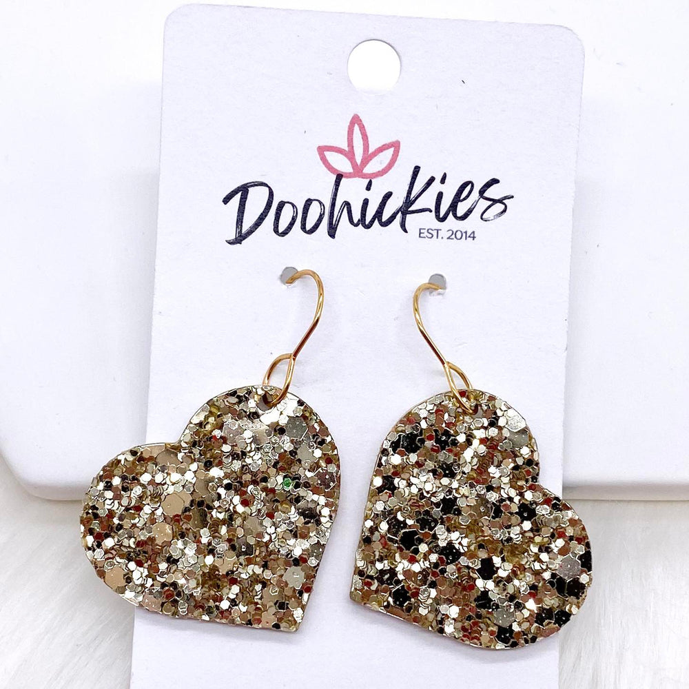 1.25" Valentine Glitter Cork Hearts -Earrings-Earrings-Inspired by Justeen-Women's Clothing Boutique