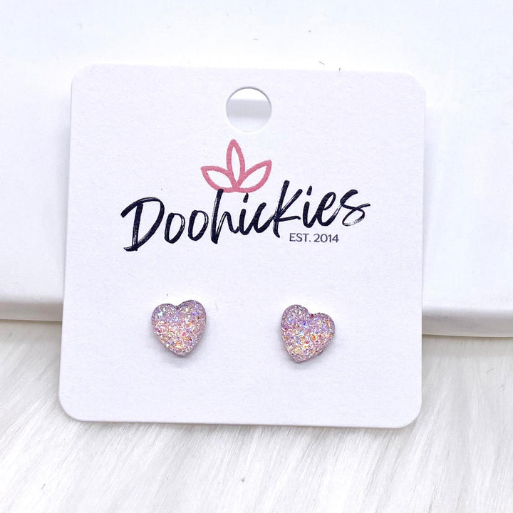 8mm Sparkle Valentine Hearts -Earrings-Inspired by Justeen-Women's Clothing Boutique