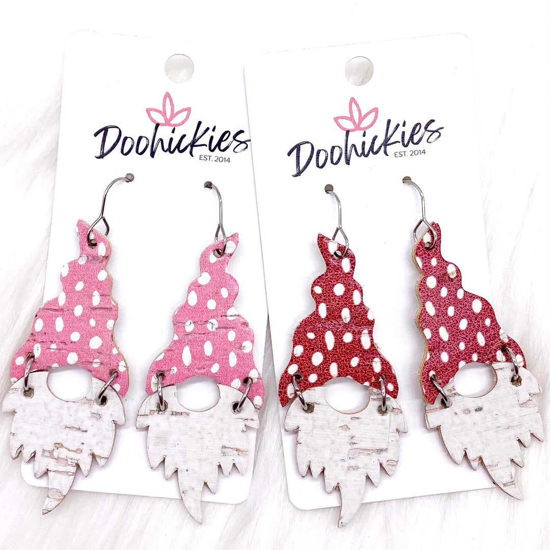 2.5" Doodle Dot Valentine Gnomes -Earrings-Earrings-Inspired by Justeen-Women's Clothing Boutique