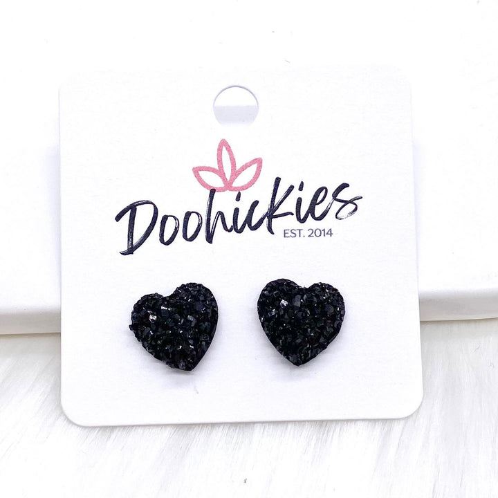 12mm Sparkle Valentine Heart Studs -Earrings-Earrings-Inspired by Justeen-Women's Clothing Boutique