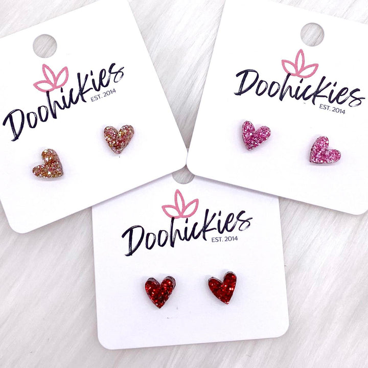 8mm Tiny Confetti Valentine Hearts -Earrings-Earrings-Inspired by Justeen-Women's Clothing Boutique