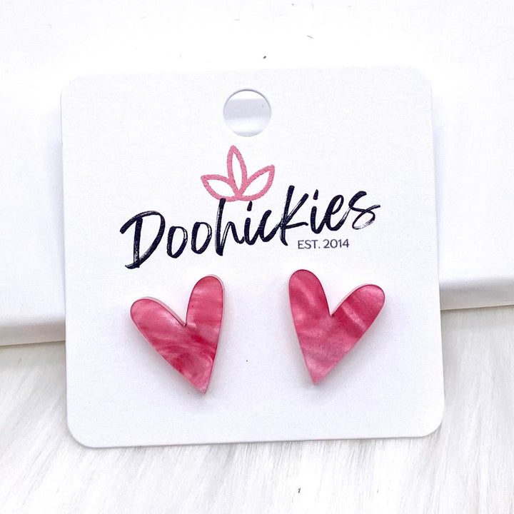 16mm Valentine Heart Studs -Earrings-Earrings-Inspired by Justeen-Women's Clothing Boutique