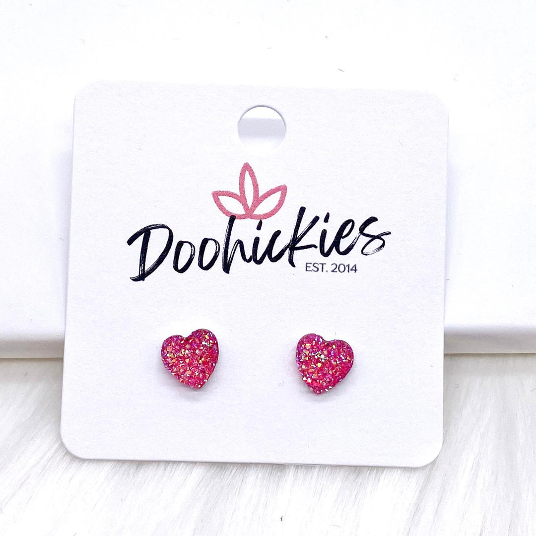 8mm Sparkle Valentine Hearts -Earrings-Inspired by Justeen-Women's Clothing Boutique