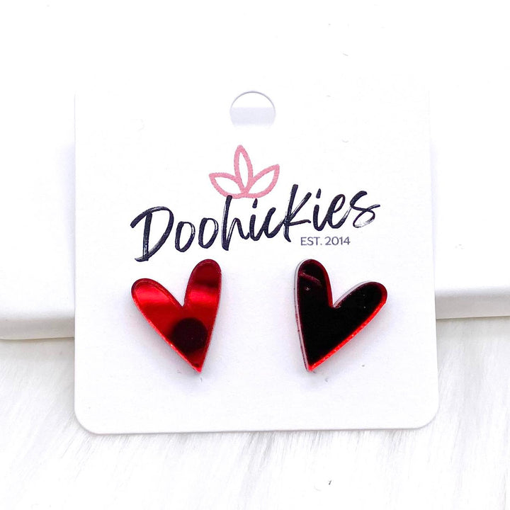 16mm Valentine Heart Studs -Earrings-Earrings-Inspired by Justeen-Women's Clothing Boutique