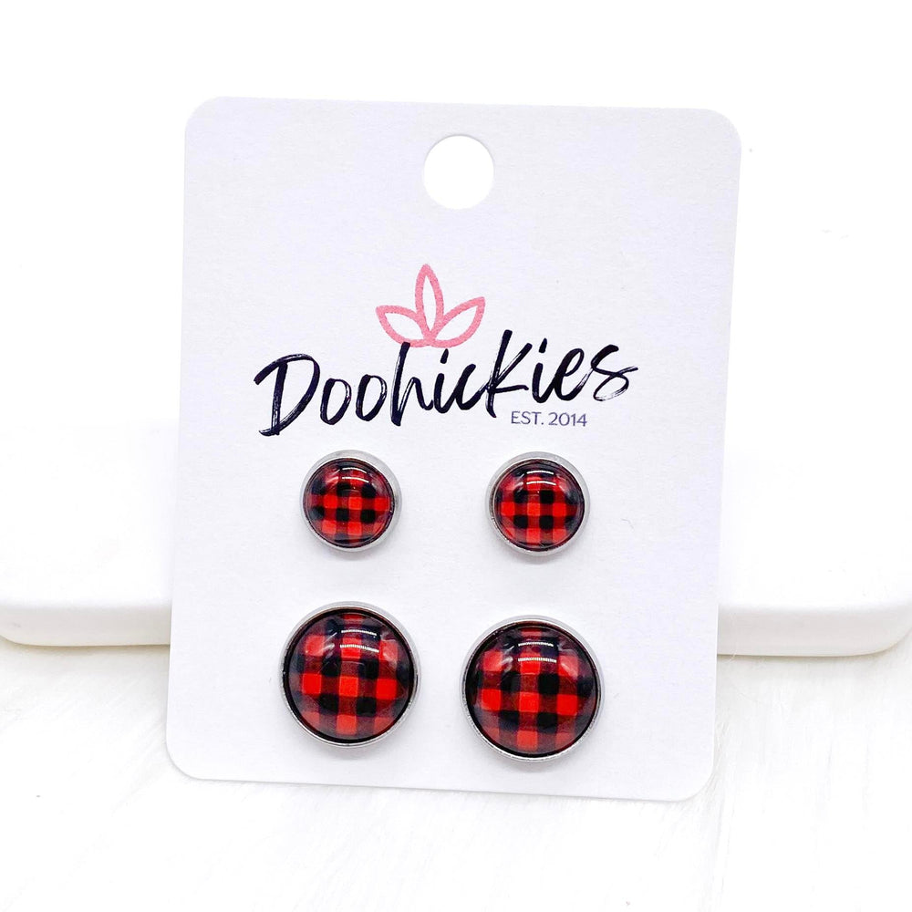 Valentine Buffalo Plaid Mommy & Me Sets -Earrings-Earrings-Inspired by Justeen-Women's Clothing Boutique