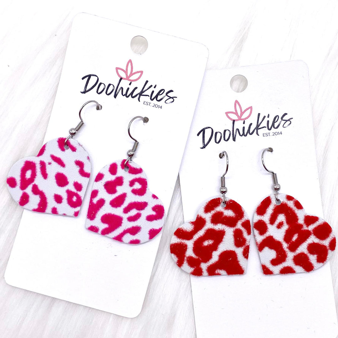 1.25" Raised Valentine Leopard Hearts -Earrings-Earrings-Inspired by Justeen-Women's Clothing Boutique