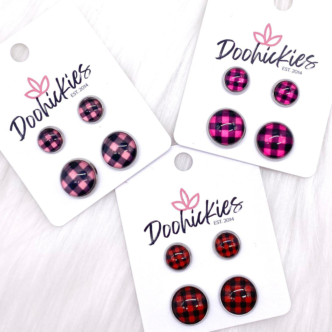 Valentine Buffalo Plaid Mommy & Me Sets -Earrings-Earrings-Inspired by Justeen-Women's Clothing Boutique