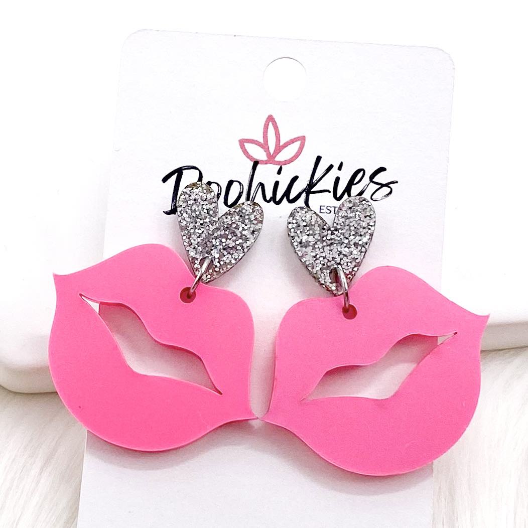 1.5" Lil' Smooch Acrylic Dangles -Earrings-Earrings-Inspired by Justeen-Women's Clothing Boutique