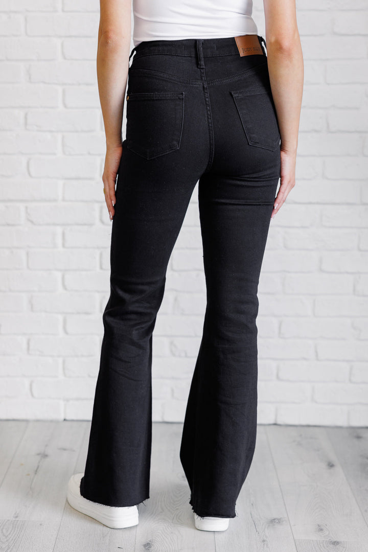 Etta High Rise Control Top Flare Jeans in Black-Denim-Inspired by Justeen-Women's Clothing Boutique