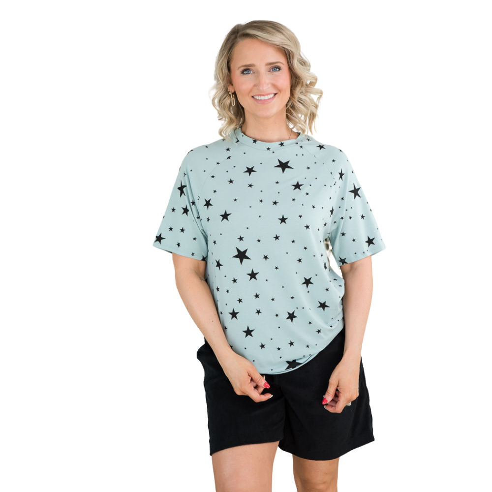 Into the Stars Top in Green-Zenana-Inspired by Justeen-Women's Clothing Boutique