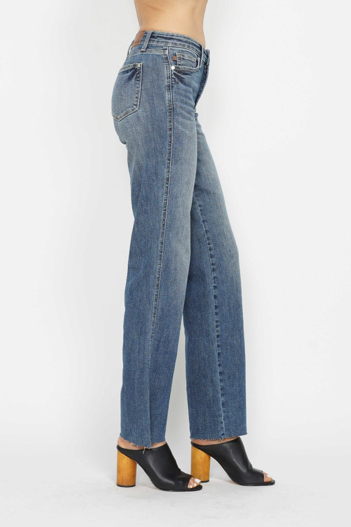 Judy Blue Full Size Tummy Control Straight Jeans-Denim-Inspired by Justeen-Women's Clothing Boutique