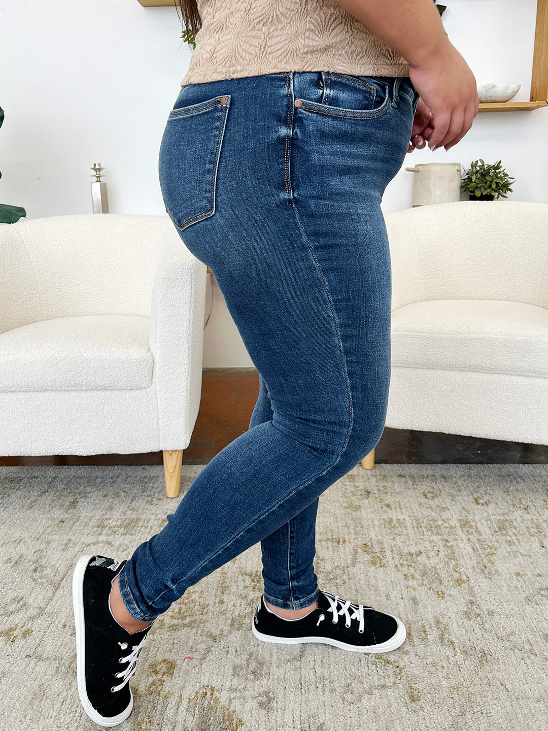 Judy Blue Full Size Classic Handsand Skinny Jeans-Denim-Inspired by Justeen-Women's Clothing Boutique