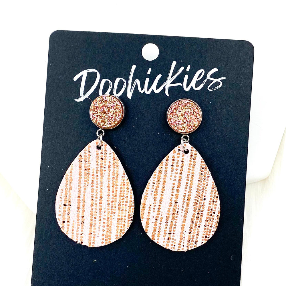 2" Rose Gold & Pink Rain Dangles -Earrings-Earrings-Inspired by Justeen-Women's Clothing Boutique