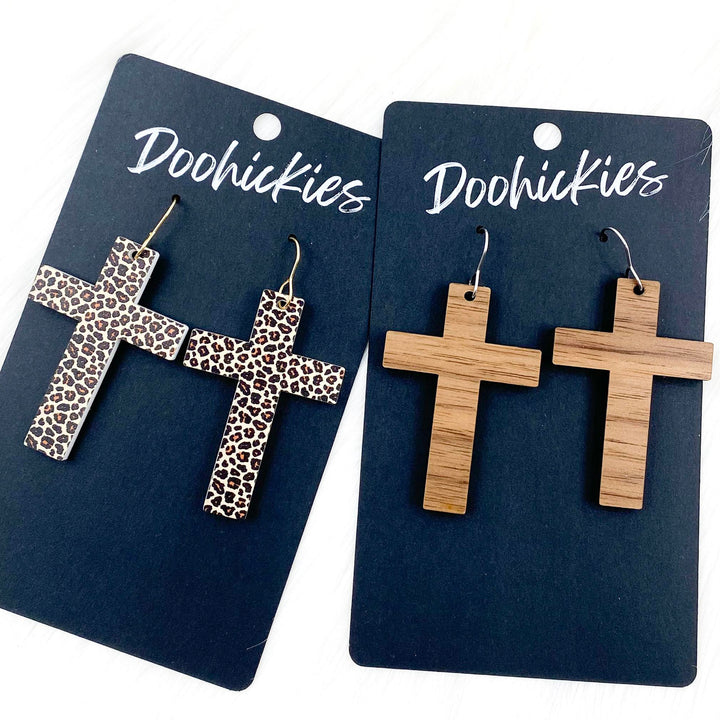 Cross Dangles - Easter Acrylic & Wood Earrings-Inspired by Justeen-Women's Clothing Boutique