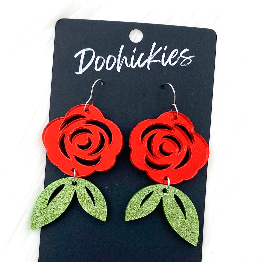 The Final Rose -Valentine Acrylic Earrings-Inspired by Justeen-Women's Clothing Boutique