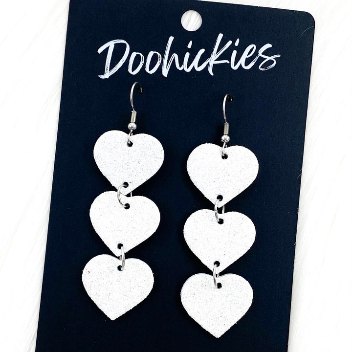 Triple Glitter Heart Drops-Earrings-Inspired by Justeen-Women's Clothing Boutique