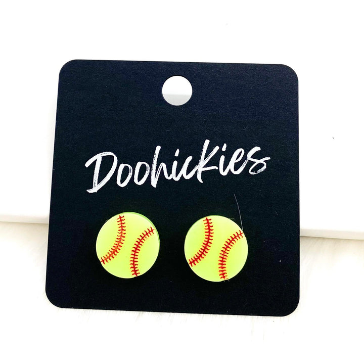 Softball Gear Studs -Sports Earrings-Earrings-Inspired by Justeen-Women's Clothing Boutique