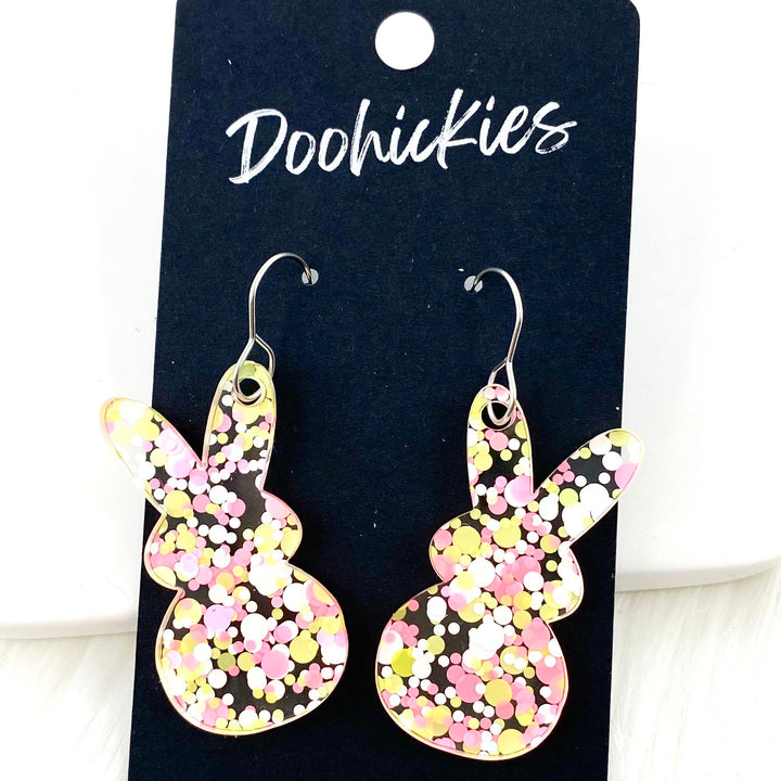 1.5" Confetti Bunny Dangles - Easter Earrings-Inspired by Justeen-Women's Clothing Boutique