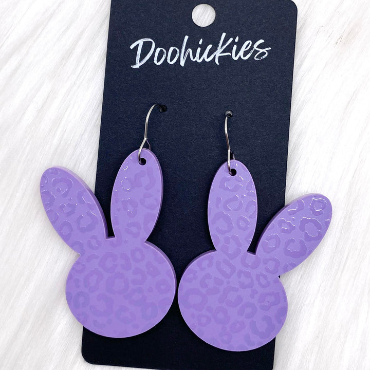 2.5" Pastel Leopard Bunny Heads - Easter Earrings-Inspired by Justeen-Women's Clothing Boutique