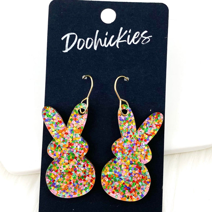 1.5" Confetti Bunny Dangles - Easter Earrings-Inspired by Justeen-Women's Clothing Boutique