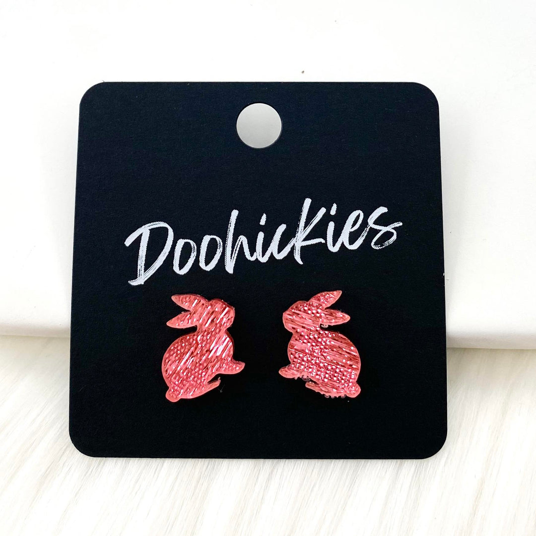 Pink Saffanio Bunny Rabbit Studs - Easter Earrings-Earrings-Inspired by Justeen-Women's Clothing Boutique