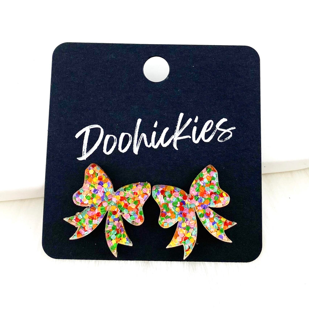 15mm Glitzy Bow Studs-Earrings-Inspired by Justeen-Women's Clothing Boutique