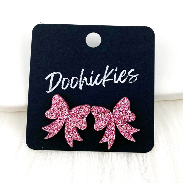 15mm Glitzy Bow Studs-Earrings-Inspired by Justeen-Women's Clothing Boutique