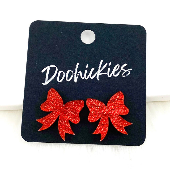 15mm Glitzy Bow Studs-Earrings-Inspired by Justeen-Women's Clothing Boutique